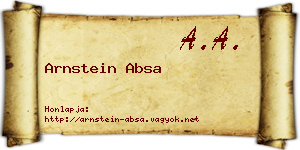 Arnstein Absa névjegykártya
